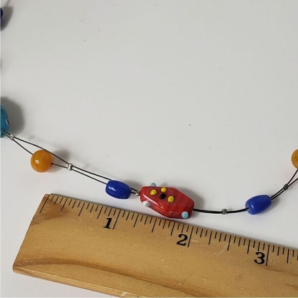 ARTISAN Vibrant Glass Beaded Wire Necklace - Picture 5 of 6